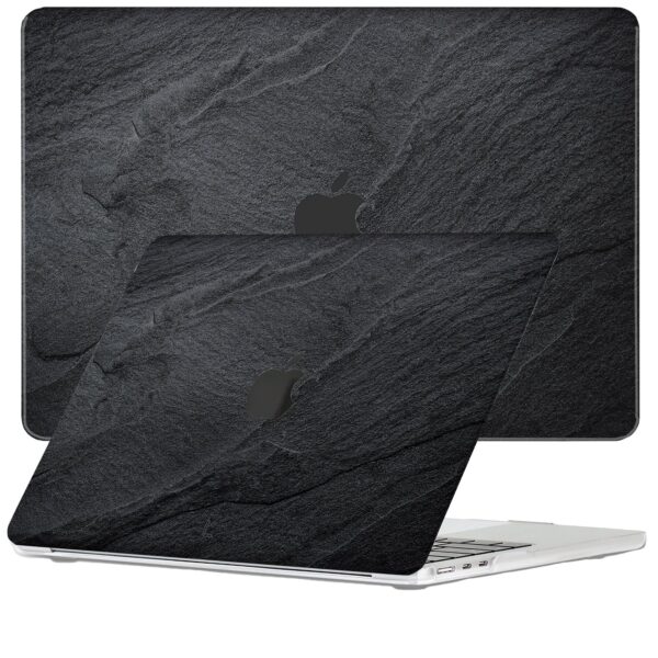 Lunso MacBook Air 15 inch (2023-2025) cover hoes - case - Black Stone