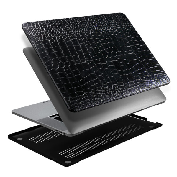 Lunso MacBook Air 15 inch (2023-2025) cover hoes - case - Croco Zwart