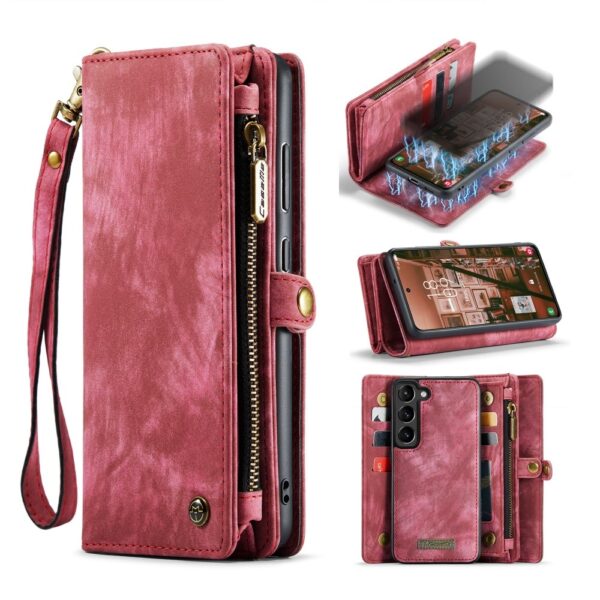 Caseme - Samsung Galaxy S23 Plus - Vintage 2 in 1 portemonnee hoes - Rood
