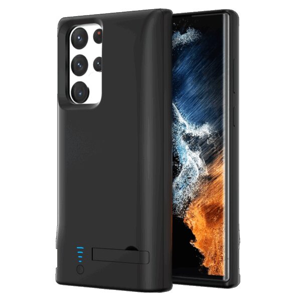 Lunso - Battery Power Case hoes - Samsung Galaxy S22 Ultra - 5000 mAh - Zwart