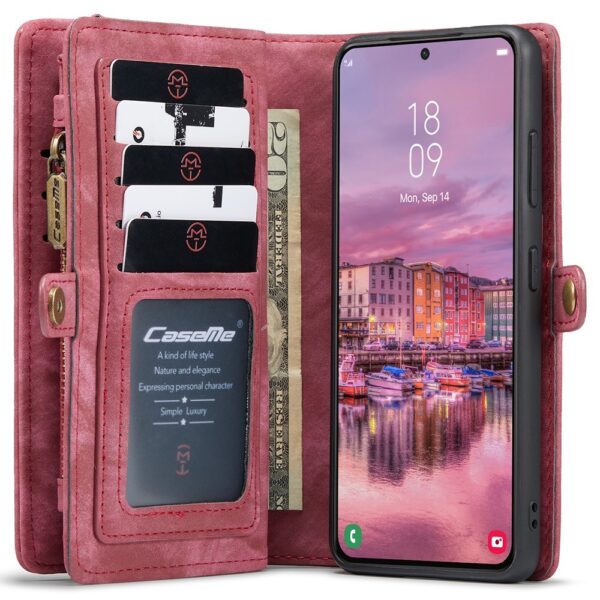 Caseme - Vintage 2 in 1 portemonnee hoes - Samsung Galaxy S22 Plus - Rood