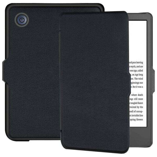 Lunso - Kobo Clara 2E hoes (6 inch) - sleep cover - Zwart