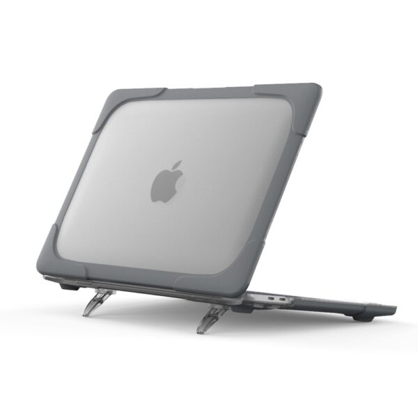 Lunso MacBook Pro 13 inch M2/M3 (2020-2022) Armor cover hoes met pootjes - Grijs