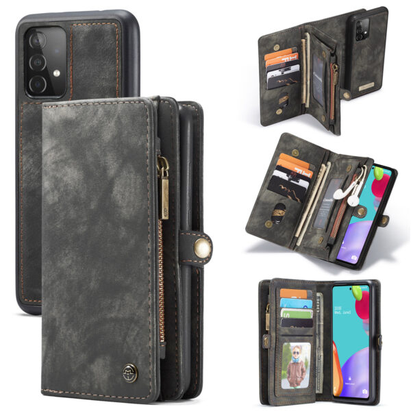 Caseme - vintage 2 in 1 portemonnee hoes - Samsung Galaxy A52 / A52s - Zwart