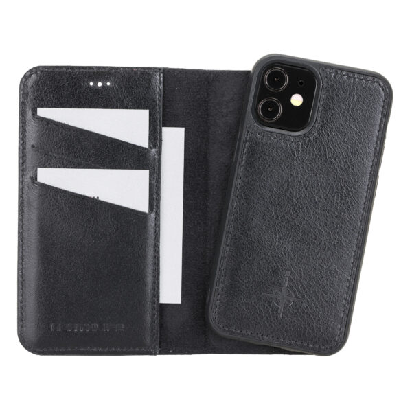 NorthLife iPhone 12 Mini - Leren Afneembare 2-in-1 bookcase telefoonhoes - Zwart