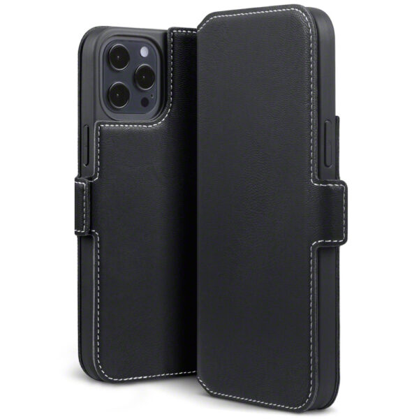 Qubits - slim wallet hoes - iPhone 12 Pro Max - Zwart