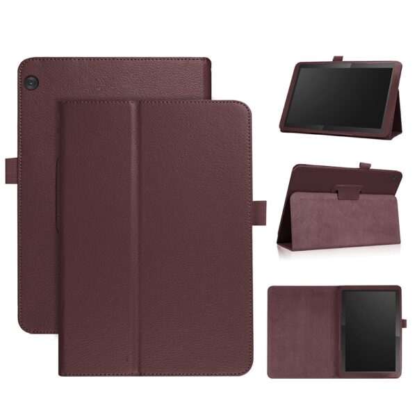 Lunso - Lenovo Tab M10 Gen 1 - Stand flip Bookcase hoes - Bruin