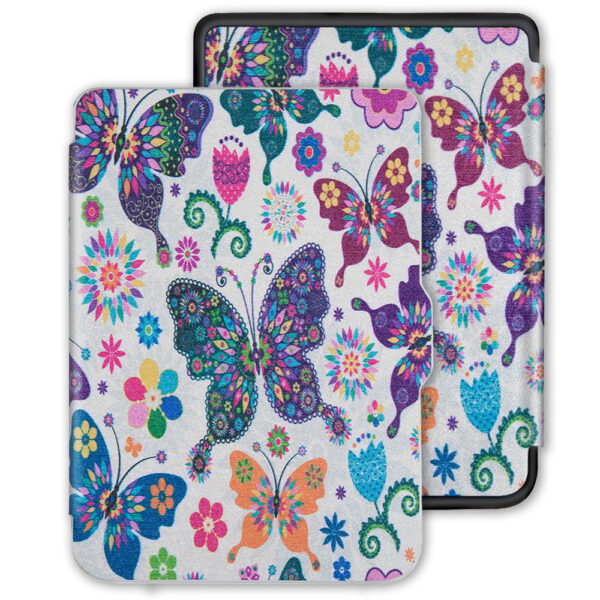 Lunso - Kobo Clara HD hoes (6 inch) - sleep cover - Vlinders