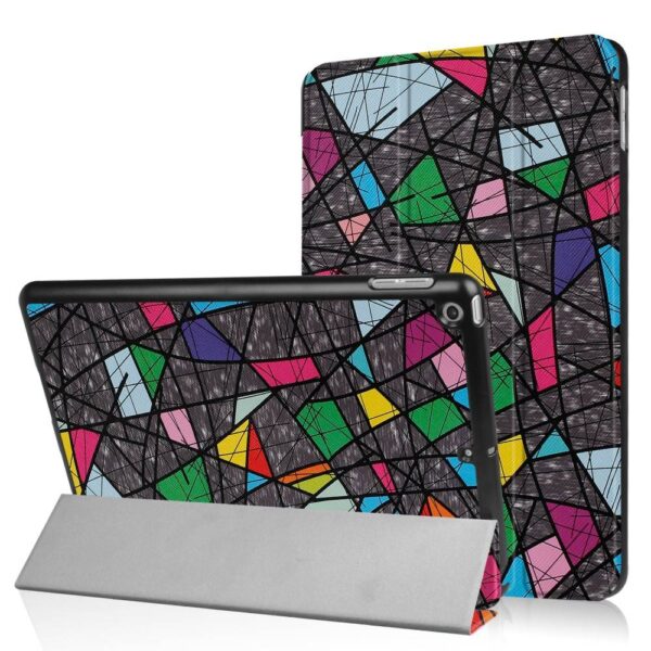 3-Vouw abstract patroon stand flip hoes iPad 9.7 (2017/2018)