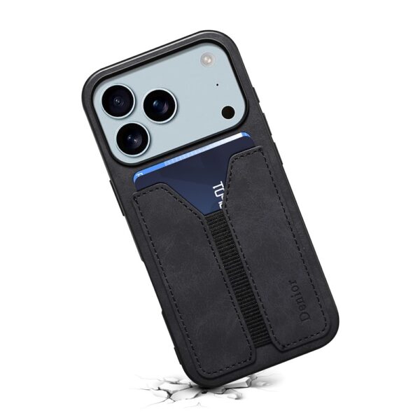 Denior iPhone 17 Pro hoesje - Backcover met kaarthouder - Zwart