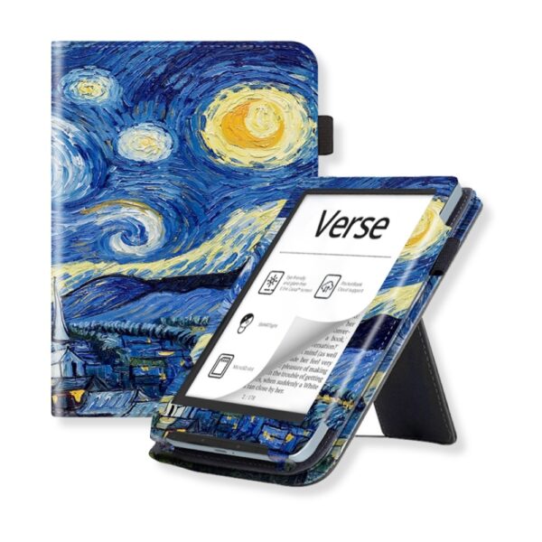 Lunso PocketBook Verse / Verse Pro / Verse Color hoes (6 inch) - Luxe Stand sleepcover - Van Gogh Sterrennacht