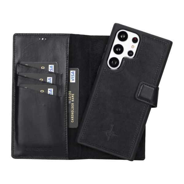 NorthLife - Samsung Galaxy S23 Ultra - Lederen Afneembare 2-in-1 bookcase hoes - Zwart