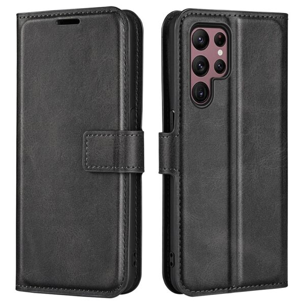 Lunso - Samsung Galaxy S23 Ultra - cover bookcase hoes - Zwart