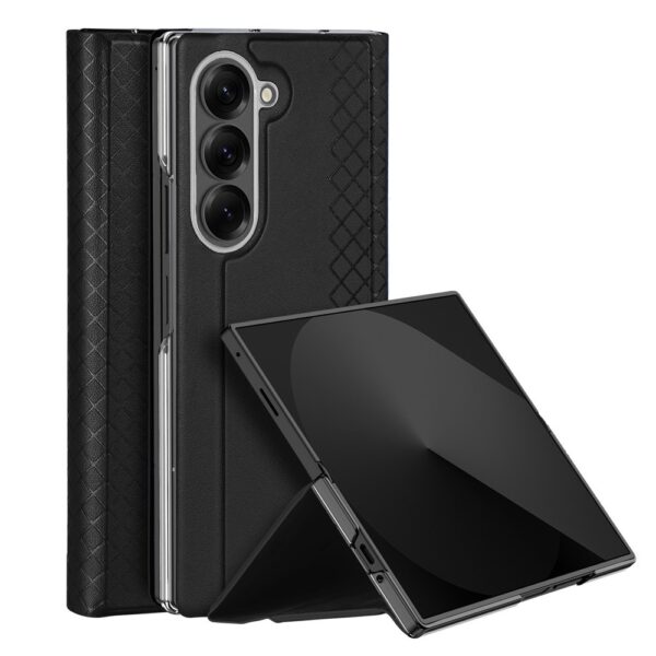 Dux Ducis Samsung Galaxy Z Fold 7 Leren hoes - bookcase - Zwart
