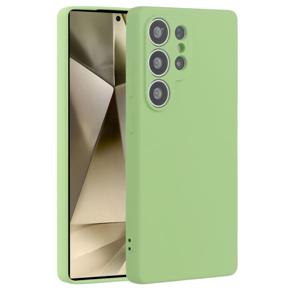 Lunso Samsung Galaxy S25 Ultra hoesje - Flexibel siliconen Backcover - Lichtgroen