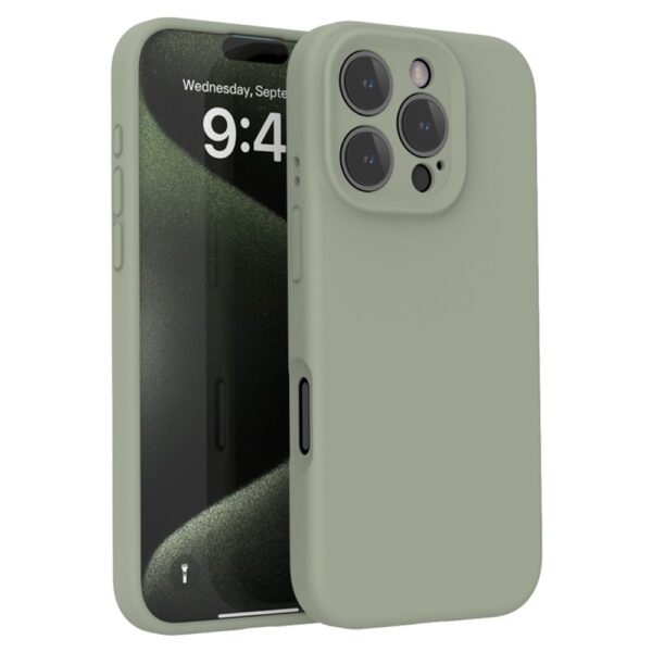 Lunso iPhone 16 Pro Max hoesje - Flexibel siliconen Backcover - Basil Groen