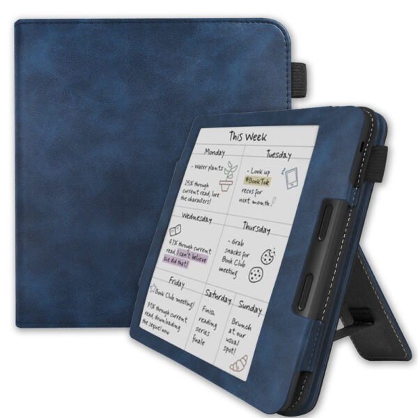 Lunso Kobo Libra Colour hoes (7 inch) - Luxe Stand sleepcover - Blauw