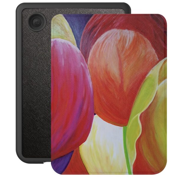 Lunso Kobo Clara BW / Clara Colour hoes (6 inch) - Vegan Saffiano Leren sleepcover - Tulpen