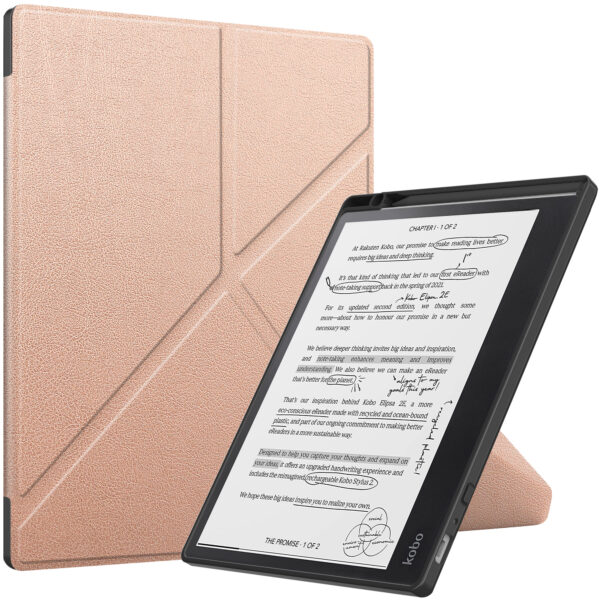 Lunso Kobo Elipsa 2E hoes (10 inch) - Origami sleepcover - Rose Goud