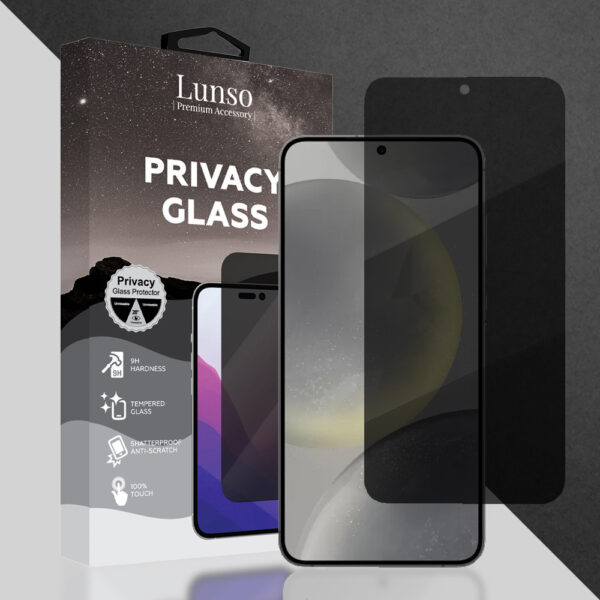 Lunso Samsung Galaxy S24 Plus Screenprotector - Privacy Glass