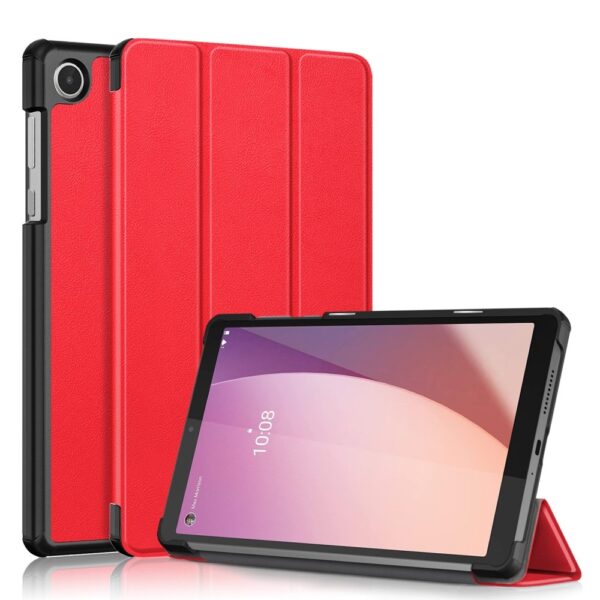 Lunso - Lenovo Tab M8 Gen 4 (8 inch) - Tri-Fold Bookcase hoes - Rood