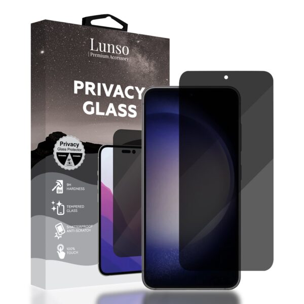 Lunso - Samsung Galaxy S23 - Privacy Glass - Screen protector