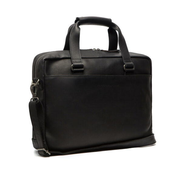 Chesterfield - Manhattan - Lederen Laptoptas - 15 inch - Schoudertas - Zwart
