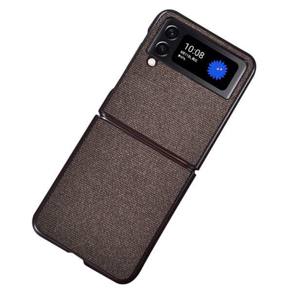 Lunso - Samsung Galaxy Z Flip4 - Canvas cover hoes - Bruin