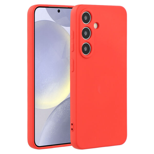 Lunso Samsung Galaxy S25 Plus hoesje - Flexibel siliconen Backcover - Rood