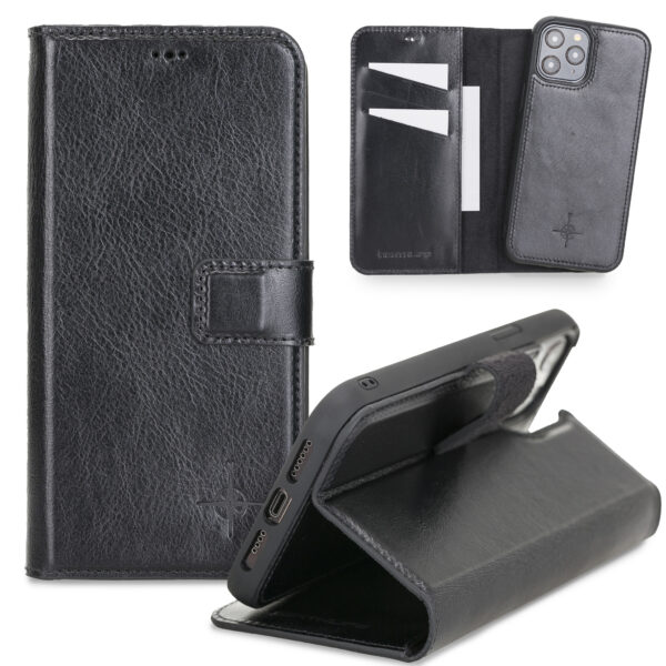 NorthLife - iPhone 12 Pro Max - Lederen Afneembare 2-in-1 bookcase hoes - Zwart