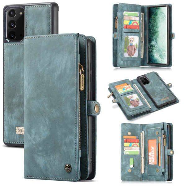 Caseme - vintage 2 in 1 portemonnee hoes - Samsung Galaxy Note 20 - Blauw