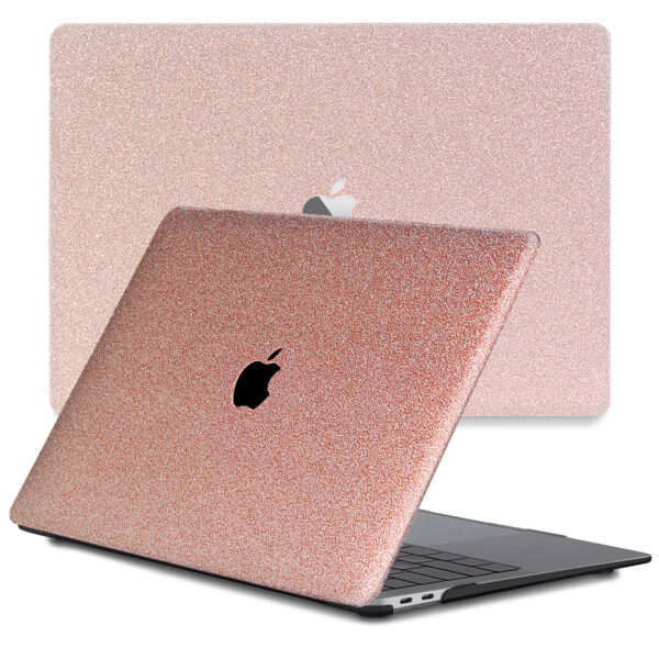 Lunso MacBook Air 13 inch M1 (2020) cover hoes - case - Glitter Rose Goud